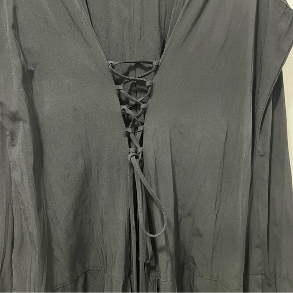 *GOTHIC LACE UP FRONT AND BACK MAXI DRESS BY CLAIRE FRANCE - Picture 9 of 17